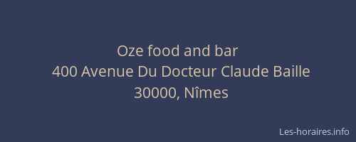Oze food and bar