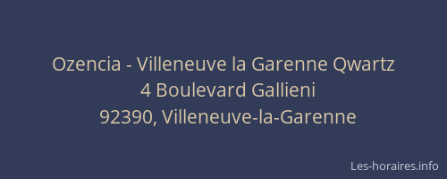 Ozencia - Villeneuve la Garenne Qwartz