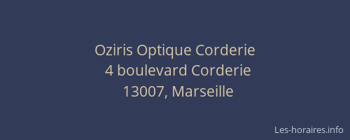 Oziris Optique Corderie