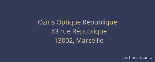 Oziris Optique République