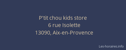P'tit chou kids store