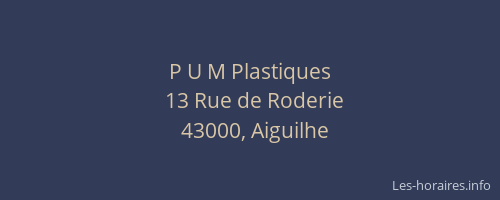 P U M Plastiques