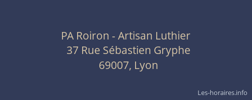 PA Roiron - Artisan Luthier