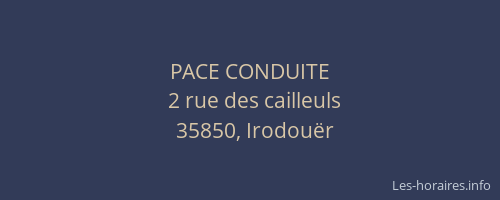 PACE CONDUITE