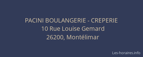 PACINI BOULANGERIE - CREPERIE