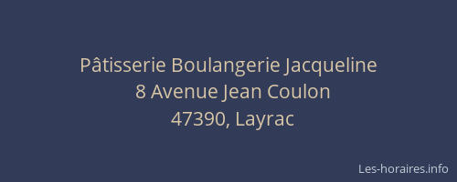 Pâtisserie Boulangerie Jacqueline