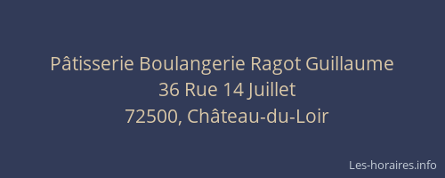 P&acirc;tisserie Boulangerie Ragot Guillaume