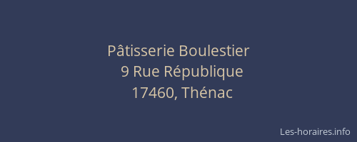 Pâtisserie Boulestier