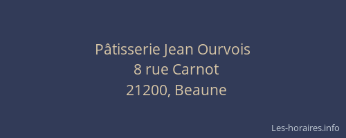 Pâtisserie Jean Ourvois