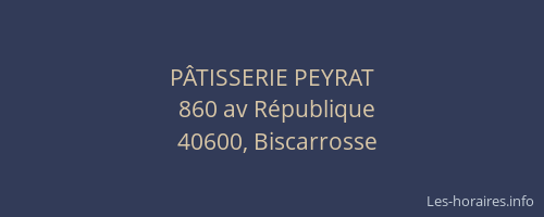 PÂTISSERIE PEYRAT
