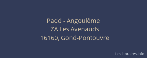 Padd - Angoul&ecirc;me