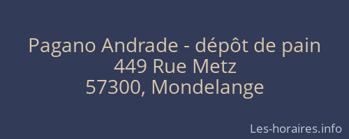 Pagano Andrade - dépôt de pain