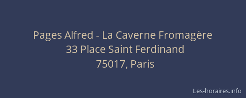 Pages Alfred - La Caverne Fromagère