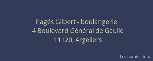Pagés Gilbert - boulangerie