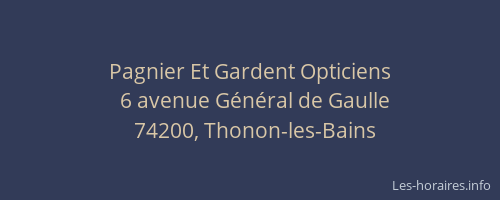 Pagnier Et Gardent Opticiens