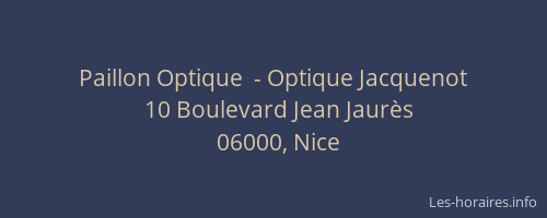 Paillon Optique  - Optique Jacquenot
