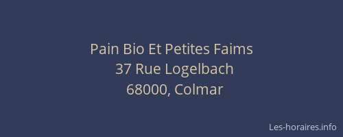 Pain Bio Et Petites Faims
