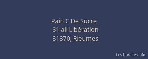 Pain C De Sucre