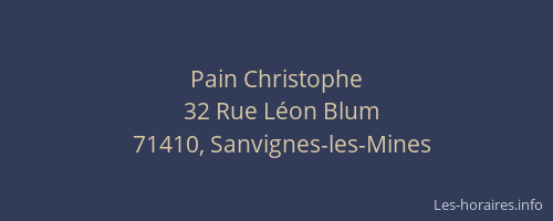 Pain Christophe