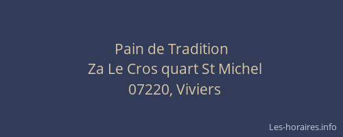Pain de Tradition