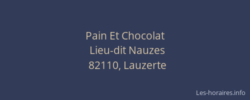 Pain Et Chocolat