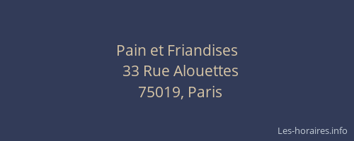 Pain et Friandises