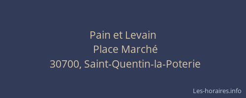 Pain et Levain