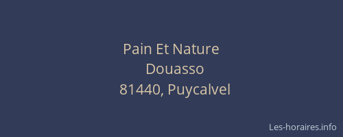 Pain Et Nature