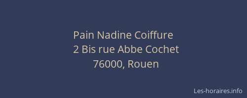Pain Nadine Coiffure