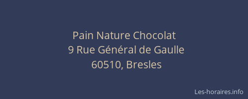 Pain Nature Chocolat