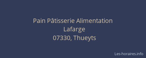 Pain Pâtisserie Alimentation