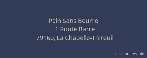 Pain Sans Beurre