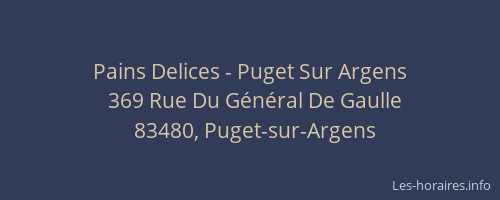 Pains Delices - Puget Sur Argens