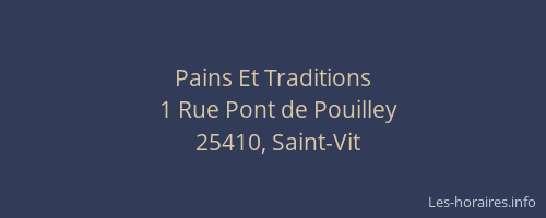 Pains Et Traditions