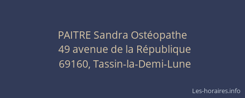 PAITRE Sandra Ostéopathe