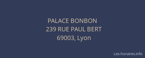 PALACE BONBON