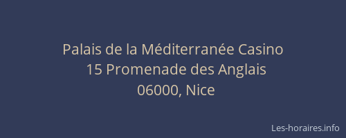 Palais de la Méditerranée Casino