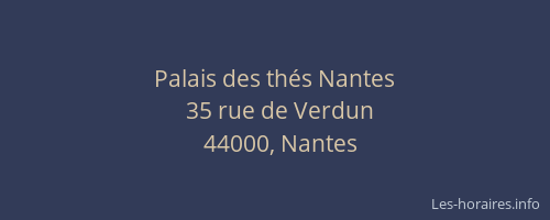 Palais des thés Nantes