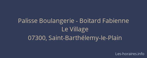 Palisse Boulangerie - Boitard Fabienne