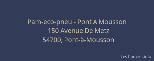 Pam-eco-pneu - Pont A Mousson