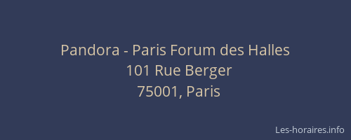 Pandora - Paris Forum des Halles