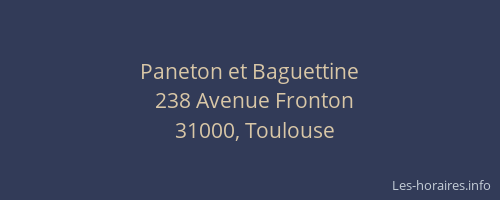 Paneton et Baguettine