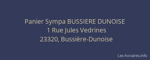 Panier Sympa BUSSIERE DUNOISE