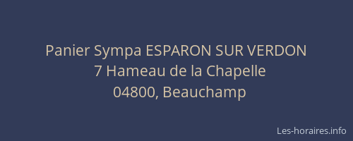 Panier Sympa ESPARON SUR VERDON
