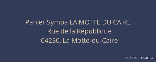 Panier Sympa LA MOTTE DU CAIRE
