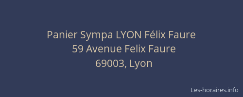 Panier Sympa LYON Félix Faure