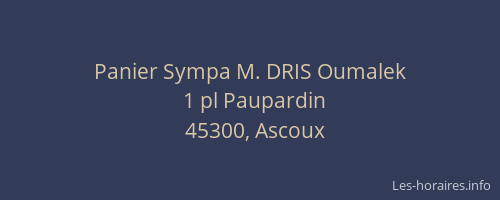 Panier Sympa M. DRIS Oumalek