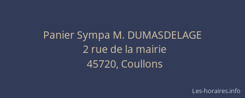 Panier Sympa M. DUMASDELAGE