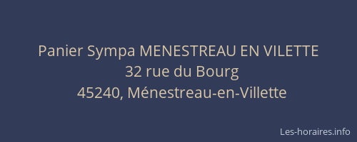 Panier Sympa MENESTREAU EN VILETTE