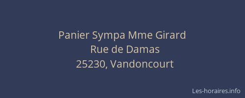 Panier Sympa Mme Girard